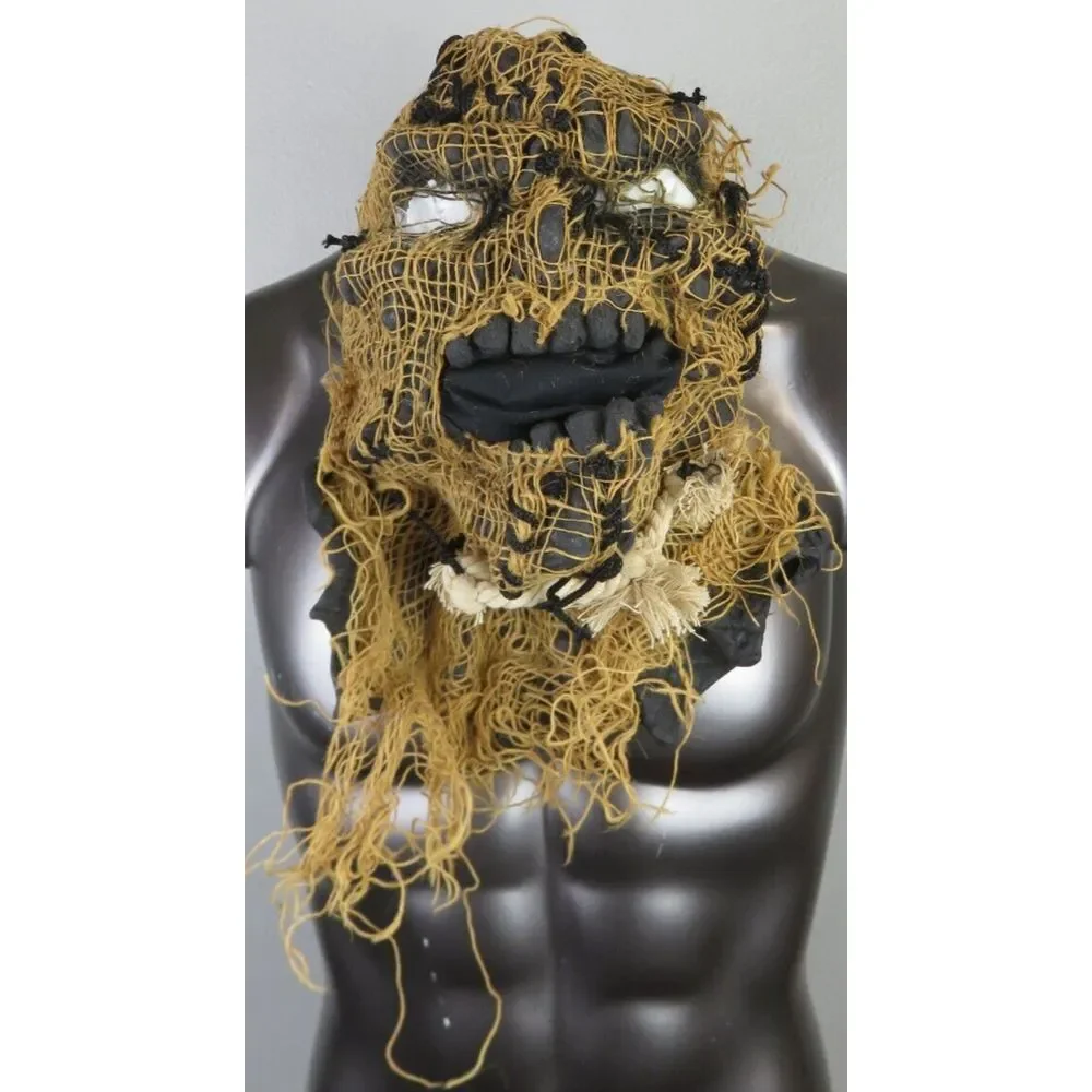 Scarecrow Creepy Mask‎ Full Head Cover Halloween Costume Mask68-Tan 2004 Y2K VTG
